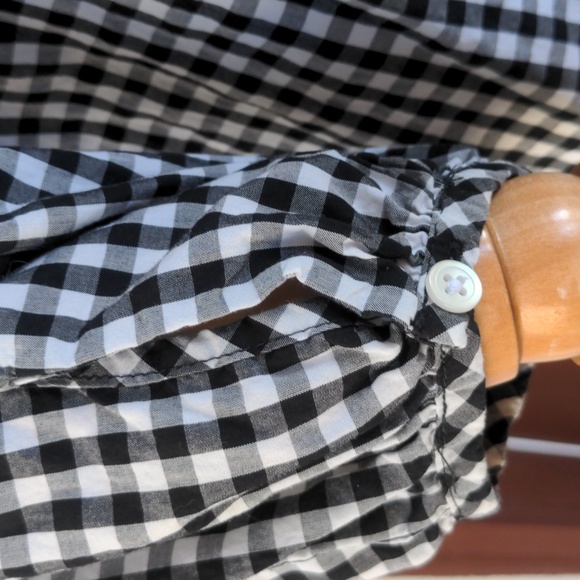3/$15 Madewell women's blouse black white gingham puff sleeve sz med EUC - Picture 5 of 9